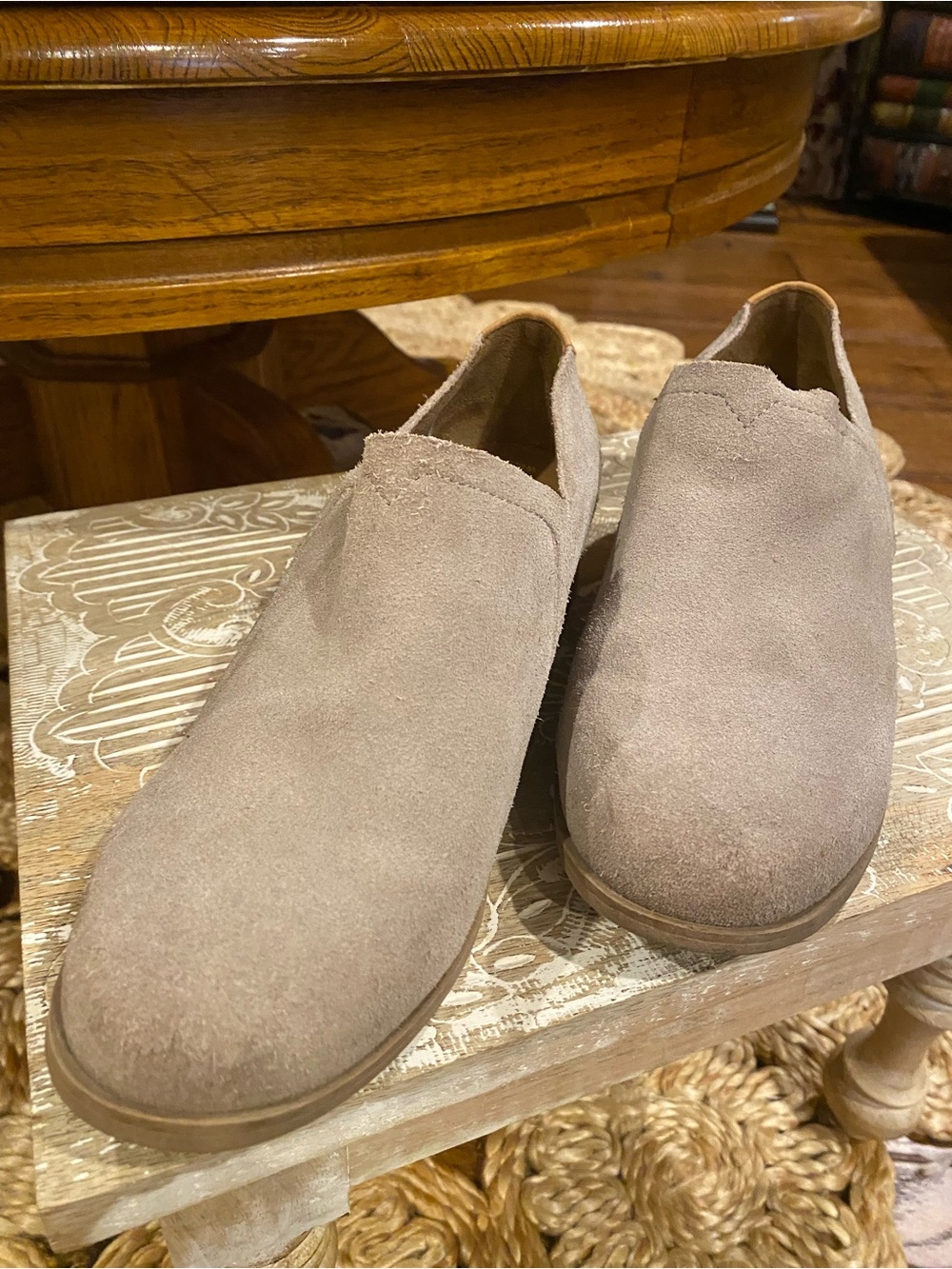 TOMS Men's Taupe Suede Slip-On Loafers